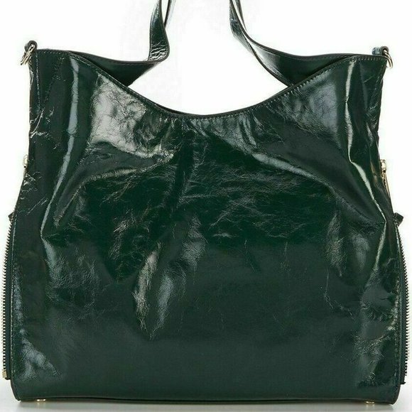 MICHAEL KORS DEVON GREEN CALF LEATHER GOLD CHAIN LARGE SHOULDER TOTE BAG NWT! - Picture 2 of 6